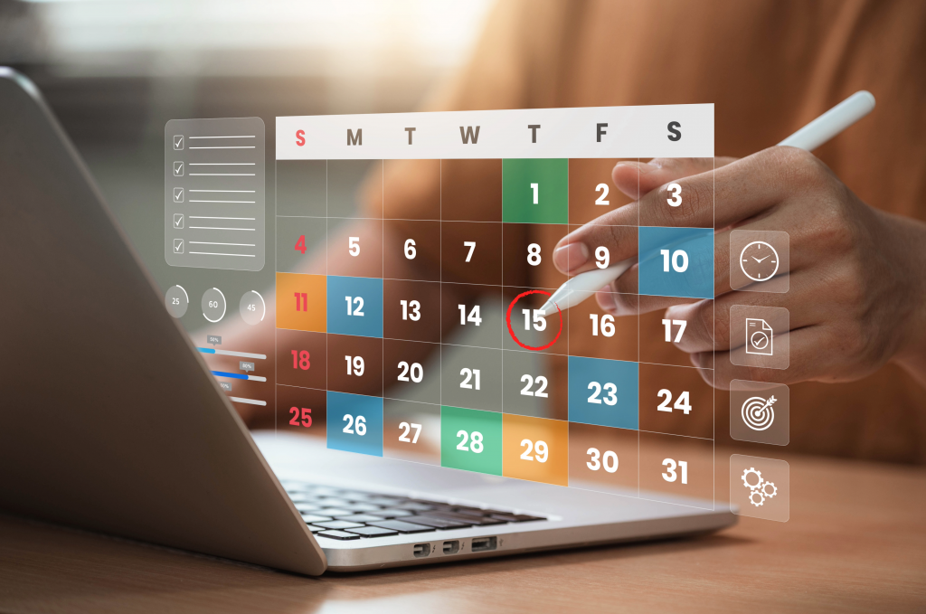 picture of a calendar on a PC
