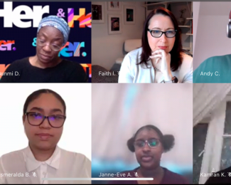Screenshot of students participating in the EDI Microsoft BAME network University Business Challenge